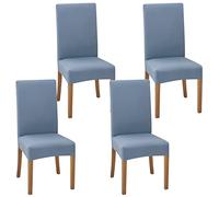 Kaket Dining Chair Covers for Dining Room Set of 4, Stretch High Back Chair Slipcovers Removable Washable, Dining Chair Protective Cover Chair Decoration Cover for Home Hotel Dining Room (Grey Blue)