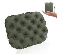 Kaket Inflatable Airplane Seat Cushion, Portable Travel Seat Cushion for Camping, Office Chair, and Long Sitting, Foldable and Lightweight seat Pad for Comfort and Pressure Relief (Olive Green)