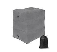 Kaket Inflatable Footrest Pillow, Airplane Foot Rest, Adjustable Height Leg Rest Pillow, Car Seat Foot Pillow Airplane, Multi Purpose Travel Accessory for Kids to Sleep (Dark Grey)