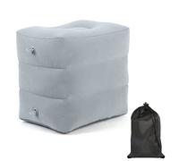 Kaket Inflatable Footrest Pillow, Airplane Foot Rest, Adjustable Height Leg Rest Pillow, Car Seat Foot Pillow Airplane, Multi Purpose Travel Accessory for Kids to Sleep (Grey)