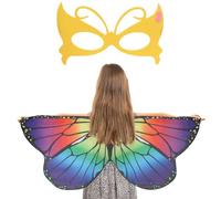 Kaket Kids Butterfly Wings Costume with Mask, Fancy Dress Up Butterfly Wings Cape Kids, Butterfly Fairy Wings for Girls Child (Style 7)