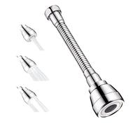 Kaket Kitchen Tap Spray Head Attachment - 360° Swivel Faucet Extender for Kitchen Sink, Universal 22mm/24mm Compatible Tap Adapter, 3 Water Flow Modes, Flexible & Rotatable, Length 15CM