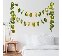Kaket LED Leaf Hanging Light, 3M / 9.84ft Jungle Bedroom String Lights Accessories, Hawaiian Decoration Indoor and Outdoor Decoration Wedding (Monstera Leaf String Lights)