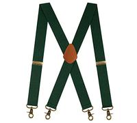 Kaket Men Vintage Heavy Duty X Shape Trousers Adjustable Elastic Braces (Green)