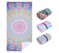 Kaket Microfibre Beach Towel Large 150x75cm, Ultra Soft Beach Towels for Adults, Lightweight BathTowel Pool Towel for Swimming, Travel, Camping (Purple, Style 1)