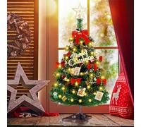 Kaket Mini Christmas Tree, 24" Tabletop Xmas Tree with Decorated Ornaments and Top Star, Indoor Christmas Decor (55cm)