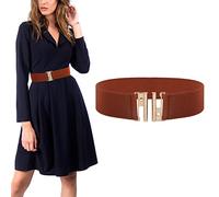 Kaket Waist Belts for Dresses - Elastic, Stretch Cinch Belts for Women (Brown)