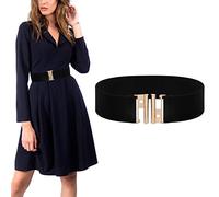 Kaket Waist Belts for Women Elastic, Womens Wide Stretch Belts Dress Belts for Women, Elastic Waistband Belts for Dresses, Vintage Cinch Belts for Women (Black)