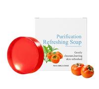 Kaki Shower Soap, 1 Piece Persimmon Soap, Natural Refreshing Bath Soap, Deep Cleansing for Body and Soothes Sensitive Skin