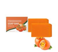 Kakishibu Persimmon Soap, Natural Soaps Gentle Cleansing, Improve Body Odor Bar, Hand-Made Soap for Odor Control, Travel-Friendly Fresh Scent for Women & Men (2PCS)