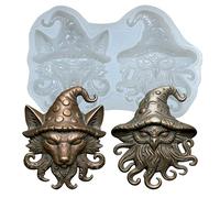 KAKIWYHHH Cthulhu Owl and Wolf 3D Epoxy Resin Silicone Mold, Craft, Polymer Clay, Plaster