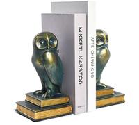 Kakizzy Decorative Book Ends for Heavy Books, Owl Bookends Bronze Bird Bookends for Kids Rooms Resin Unique Book Holders with Anti-Slip Base Luxurious Bookends for Office Home Decor(Owl-Bronze)