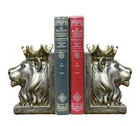 Kakizzy Vintage Gold Lion Book Ends,Animal Decorative Bookends,Resin Book Holder,Luxurious Book Ends for Shelves Rooms Office Home Decor,Unique Book Lover Gift(Gold Lion)