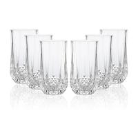 KAKKI Drinking Glasses Set of 6 Tumbler 350ml Highball Tall Juice Water Tumbler Glass for Home Restaurant Dining Crystal Clear Beautiful Design Dishwasher Freezer Microwave Safe…