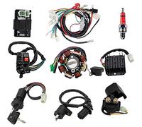 KAKO Complete Wiring Harness kit With Electrics Stator Coil CDI Wiring Harness Solenoid Relay Spark Plug For ATV Quad 4 Four Wheelers 150CC 200CC 250CC Go Kart Dirt Pit Bikes by