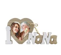 KAKOLOPT I Love Nana Picture Frames Christmas Decorations Wood Grandma Heart Holder Personalised Photo Frames Mothers Day Gifts Grandma Birthday Gift for Tabletop Picture Display Stand
