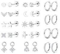 Kakonia Flat Back Earrings for Women Stainless Steel Sleeper Earrings -SF1