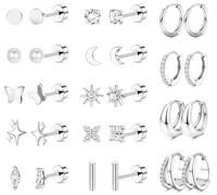 Kakonia Flat Back Earrings for Women Stainless Steel Sleeper Earrings -SF2