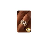 Kakonia Gold Silver Rings for Women 14K Gold Plated Stackable Rings Set Tarnish Free Chunky Finger Thumb Band Stacking Ring Cubic Zirconia Statement Engagement Promise Ring Non Tarnish G4-8