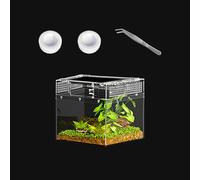 KAKOOTI Reptile Mini PC Terrarium Amphibian Tank, 8"x8"x6"Jumping Spider Enclosure Multi-Habitat Reptile Terrarium for Tarantula, Hermit Crab, Insect, Fish, Frog, Small Bearded Dragon, Lizard