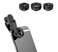 Kakotopa 3-in-1 High Definition Mobile Phone Camera Lens Kit - 120° Wide-Angle, 25X Macro, 210° Fisheye Lenses - Compatible with iPhone/Android/Cellphone and Tablet