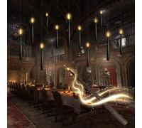 kakoya Flameless Floating Candles with Wand，12 Pcs Magic LED Hanging Taper Candles，Flickering Battery Operated Taper Candle with Wand Remote for Halloween Decorations Best Gift（Black）