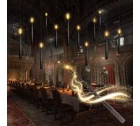kakoya Flameless Floating Candles with Wand,12 Pcs Magic LED Hanging Taper Candles,Flickering Battery Operated Taper Candle with Wand Remote for Halloween Decorations Best Gift(Black)