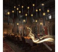 kakoya Flameless Floating Candles with Wand，20 Pcs Magic LED Hanging Taper Candles，Flickering Battery Operated Taper Candle with Wand Remote for Halloween Decorations Best Gift(Black)