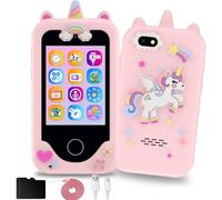 KAKTIN Kids Phone for Girls, Christmas Birthday Gifts for Girls Age 2+, Touchscreen Learning Toys with Dual Camera 8G SD Card(Pink)