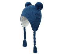 KAKU NANU Baby Hats Beanie Winter Bobble Earflap Hat Toddler Cute Pom Pom Hat Warm Blue Fleece for Baby Boys and Girls 1 2 Years