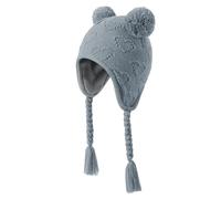 KAKU NANU Baby Hats Beanie Winter Bobble Earflap Hat Toddler Cute Pom Pom Hat Warm Grey Fleece for Baby Boys and Girls 1 2 Years