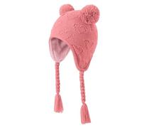 KAKU NANU Baby Hats Beanie Winter Bobble Earflap Hat Toddler Cute Pom Pom Hat Warm Pink Fleece for Baby Boys and Girls 1 2 Years
