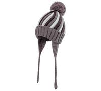 KAKU NANU Baby Hats Winter Bobble Beanie Earflap Hat Toddler Pom Pom Hat Warm Purple Fleece for Baby Boys and Girls 1 2 Years