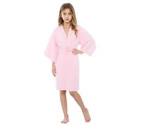 KAKU NANU Girls Dressing Gown Satin Robe Silk Kimono Lightweight Summer Dressing Gown Kids Nightwear Pink 11 12 13 14 13-14 12-13 Years