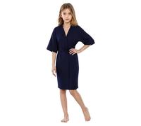 KAKU NANU Girls Dressing Gown Satin Robe Silk Kimono Lightweight Summer Dressing Gown Kids Nightwear Navy Blue 9 10 11 10-11 9-10 Years