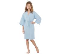 KAKU NANU Girls Dressing Gown Satin Robe Silk Kimono Lightweight Summer Dressing Gown Kids Nightwear Blue 3 4 5 Years