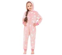 KAKU NANU Girls Onesie Kids Rainbow Unicorn Onesie Fluffy Fleece Jumpsuit Toddler Sleepsuit Unicorn Pink Purple Gifts for Girls Baby Age 2 3 Years