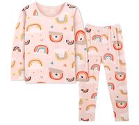 KAKU NANU Girls Pyjamas Set Kids Childrens Pjs Girls Gifts Pink Rainbow 3 4 Years