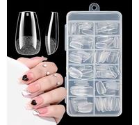Kakufunny Extra Short Coffin Press On Nails for Women - 120Pcs Soft Gel Full Cover Fake Nail Tips, Pre-Filed Half Matte Finish, 12 Sizes, Easy DIY Salon Manicure Kit for Beginners & Nail Art Lovers
