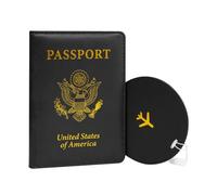 KaKuLan Passport Holder with Luggage Tag - Leather Travel Wallet Cover Case with Card Slots, Boarding Pass & Ticket Organizer, Compact Passport Book for Travel Essentials, for Women & Men