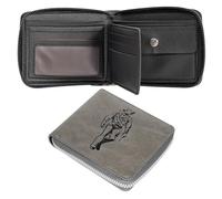 KaKuLan PU Leather Zipper Wallet for Men - RFID Blocking Compact Bifold with Fold-Out ID Window, Hidden Snap Pocket & Slim Design - Travel Card Holder