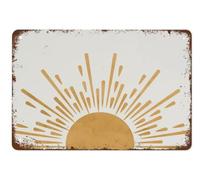 Kakulase Vintage Metal Tin Sign Mid Century Modern Art Wall Decor Sun Art Print Boho Decor Horizontal Yellow Sunset Minimalist Poster Suitable For Home Garage Wall Decor 8x12 Inch, Signage