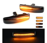 Kakulkomen LED Black Side Turn Signal Indicator with E-mark for Land Rover Range Rover Sport Discovery LR3 LR4 Freelander LR2 (White)