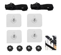 KAKUPPA 2 Pack Adjustable Furniture Safety Straps, Anti Tip TV Anchors for Baby Proofing, No Drill Adhesive Wall Mounting Earthquake Proof Straps for Flat Screen TVs, Including Hook and Loop