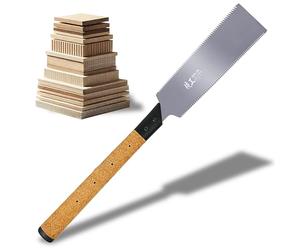 KAKURI Large Japanese Pull Saw 10.5" for Woodworking - Ryoba Double Edge Hand Saw for Rip & Crosscut - Non-Slip Cork Handle - Made in JAPAN