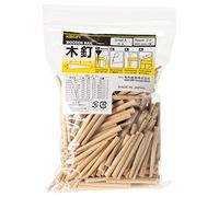 KAKURI Wooden Nails for Woodworking 3/16 inch (4.7mm), Tapered Wooden Dowel Rods for Crafts and Small Furniture, Natural Japanese Beechwood, Bulk 300 Pcs, Made in Japan