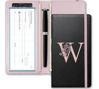 Kakurookie Letter Checkbook Cover, RFID Blocking Checkbook, Duplicate Checks with Pen Holder, Cards Slots, Multi-Functional Checkbook Holder for Personal and Business Checks, W, Floral