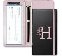 Kakurookie Letter Checkbook Cover, RFID Blocking Checkbook, Duplicate Checks with Pen Holder, Cards Slots, Multi-Functional Checkbook Holder for Personal and Business Checks, H, Floral