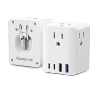 Kakyanill Cruise Essentials, Cruise Ship Power Strip with USB, Foldable Multi Plug Outlet Extender No Surge Protector, 4 AC Outlets, 4 USB Ports (2 USB C), for Dorm, Home, Cruise Travel