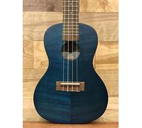Kala Blue Exotic Mahogany Concert Ukulele Blue Satin Finish KA-CEMB Bundle with a Kala Tuner and Lumintrail Polishing Cloth